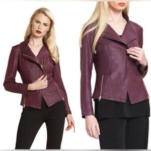 Clara Sun woo - Liquid Leather™ Signature Jacket - Purple Plum - Size Small
